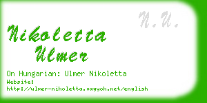 nikoletta ulmer business card